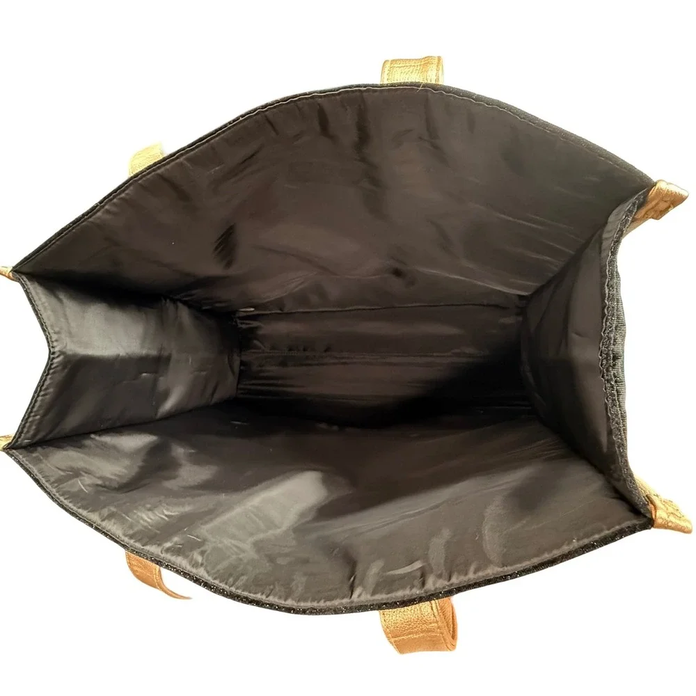 Jimmy Choo Parfums Tote‎ Black Velvet Gold Trim and sparkle Large Shopper Bag